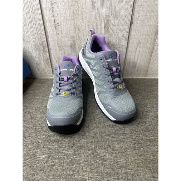 Nautilus Womens Size 11 D Steel Toe Athletic Work Shoes Gray & Purple - Picture 1 of 9